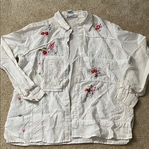 Vintage Graff Wear Embroidered Strawberry Top Size M